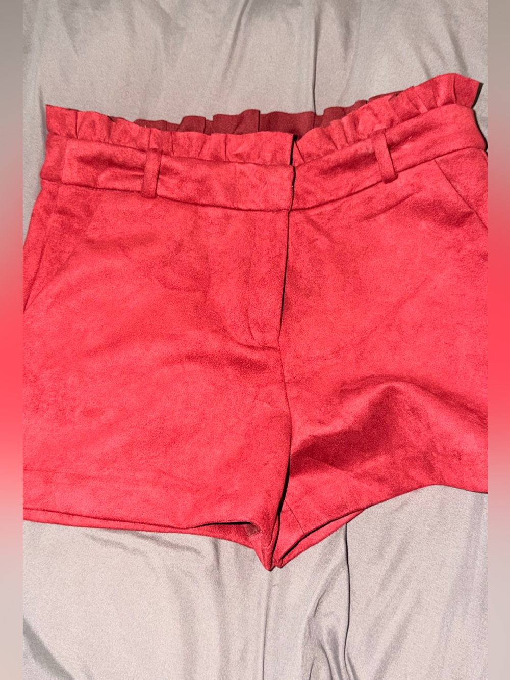 Have Red High-Waist Paperbag Shorts